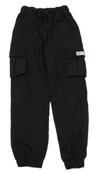 Černé teplákové cuff cargo kalhoty