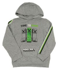Šedá mikina s kapucí - Minecraft 