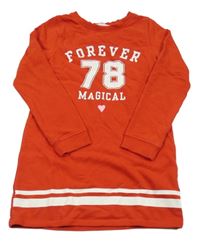 Červeno-bílé teplákové šaty s číslem H&M