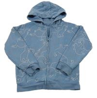 Modrá propínací mikina s diny a kapucí Primark