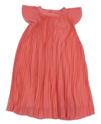 Růžové plisované šaty s 3D mašlí C&A