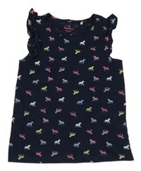 Tmavomodré tričko s koníky Topolino