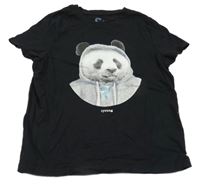 Černé tričko s pandou Pepperts