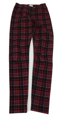 Červeno-černo-bílé kostkované legíny Shein