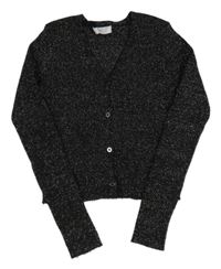 Černo-stříbrný třpytivý crop propínací svetr Primark