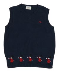 Tmavomodrá svetrová vesta s vojáky Mothercare