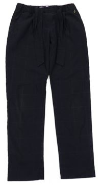 Tmavomodro-zelené kostkované kalhoty Massimo Dutti