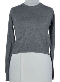 Dámský šedý crop svetr Bershka 