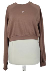 Dámská hnědá crop mikina Gymshark 