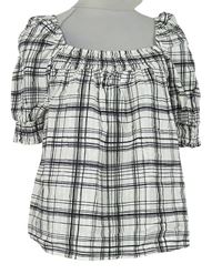 Dámská bílo-černá kostkovaná halenka George 