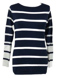 Dámský tmavomodro-bílý pruhovaný lehký svetr Marble 