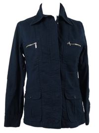 Dámská tmavomodrá lněná bunda M&Co