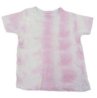 Růžovo-bílé batikované tričko Primark