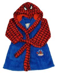 Modro-červený chlupatý župan - Spiderman s kapucí George
