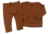 2set- hnědé žebrované triko+ tepláky F&F