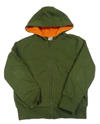 Khaki propínací mikina s kapucí Little kids