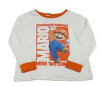Bílo-oranžové pyžamové triko s Máriem H&M