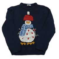 Tmavomodrý svetr s tučňákem M&Co