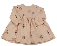 Světlerůžové teplákové šaty s vílami zn. F&F