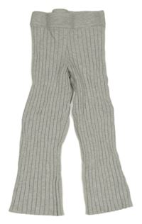 Šedé žebrované pletené kalhoty Lupilu 