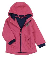 Malinová softshelová bunda s flíčky, mašlí a kapucí Kiki&Koko