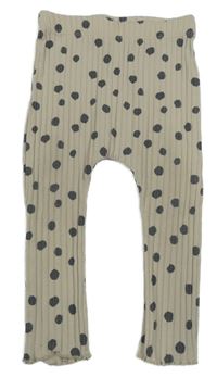 Béžové puntíkaté žebrované legíny George
