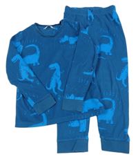 Modré fleecové pyžamo s dinosaury M&S