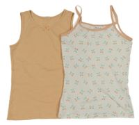 2x košilka meruňková+ bílá s třešněmi