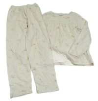 Bílé pyžamo s obrázky The little whie company