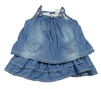 Modré riflové šaty pusblu