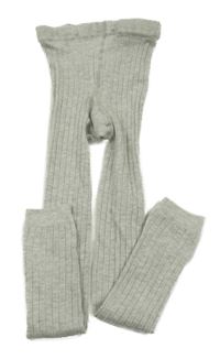 Šedé žebrované punčocháče bez šlapiček