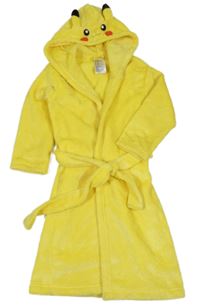 Žlutý chlupatý župan s kapucí - Pikachu H&M
