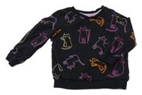 Černo-barevná mikina s kočkami Socute