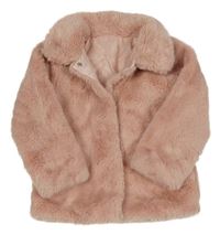 Růžová kožešinová podšitá bunda dunnes