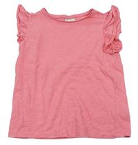 Růžové tričko s volánky Matalan