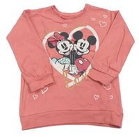 Růžová mikina s Mickeym a Minnie Disney