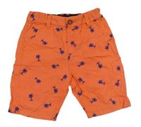 Oranžové plátěné chino kraťasy George 