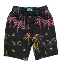 Antracitovo-barevné teplákové kraťasy s palmami zn. Primark