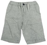 Šedé melírované lněné kraťasy H&M