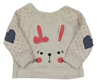 Světlebéžová mikina se zajícem a srdíčky Early Days