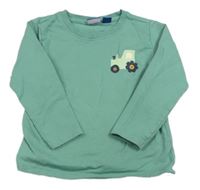 Zelená mikina s traktorem Lupilu