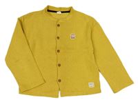 Okrová propínací mikina s logem a nášivkou Petite Mieux