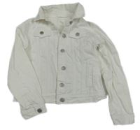 Bílá riflová crop bunda Next