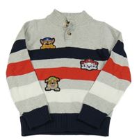 Šedo-barevný pruhovaný svetr - Tlapková patrola Nickelodeon