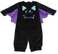 Kostým - Černý plyšový overal - netopýr F&F