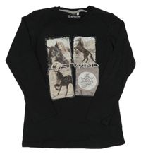 Černé triko s koňmi
