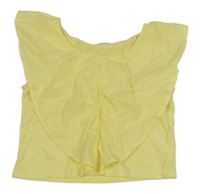 Citronový crop top s volánem 