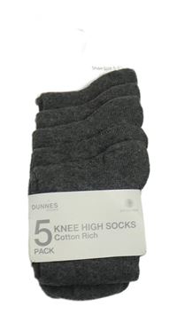 Nové - 5x tmavošedé ponožky Dunnes vel.23-26