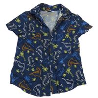 Tmavomodrá košile s dinosaury Primark