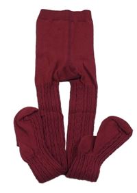 Vínové punčocháče s 3D vzorem 